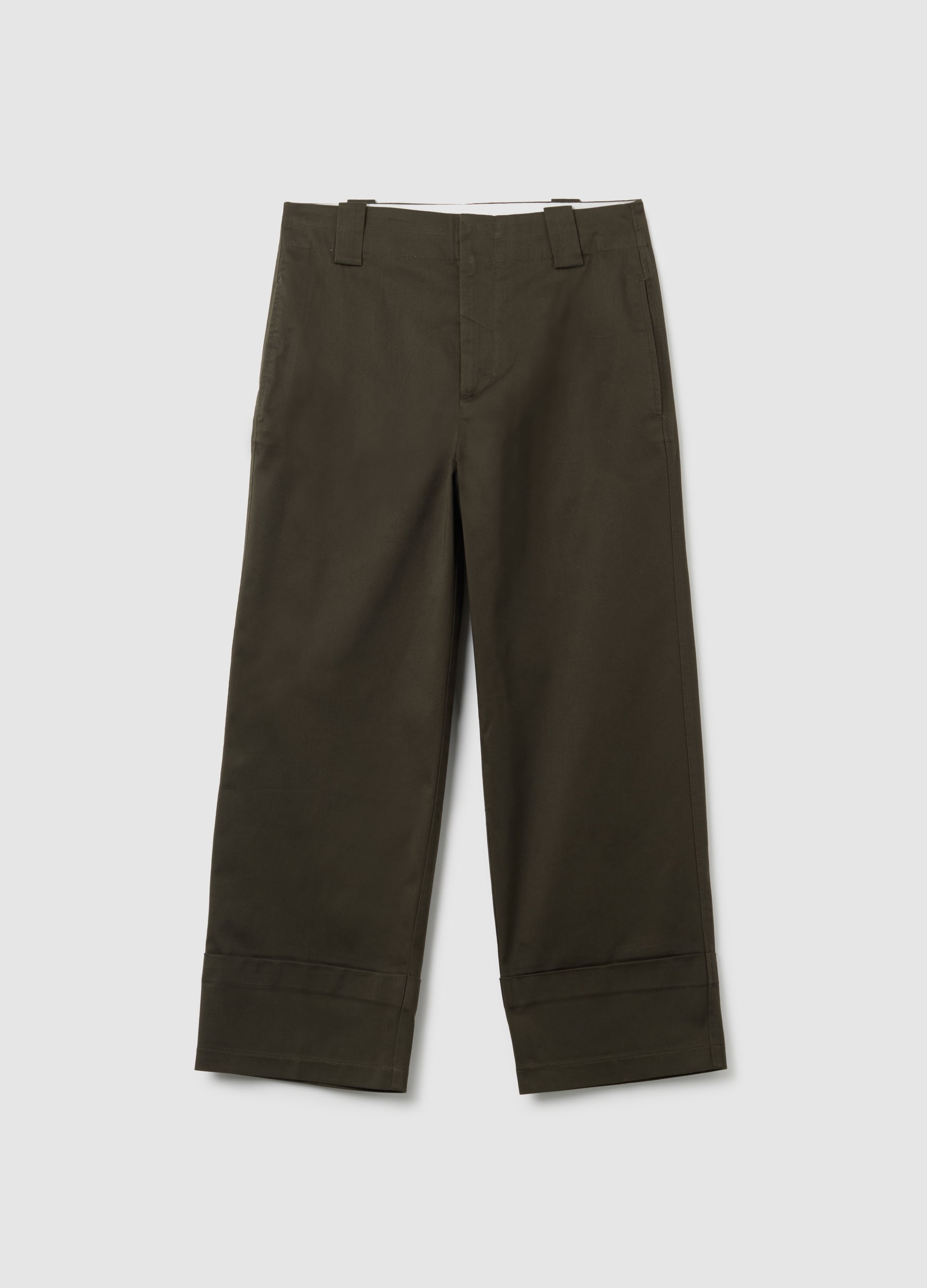 OVS Brown Regular Fit Stretch Cotton Trousers