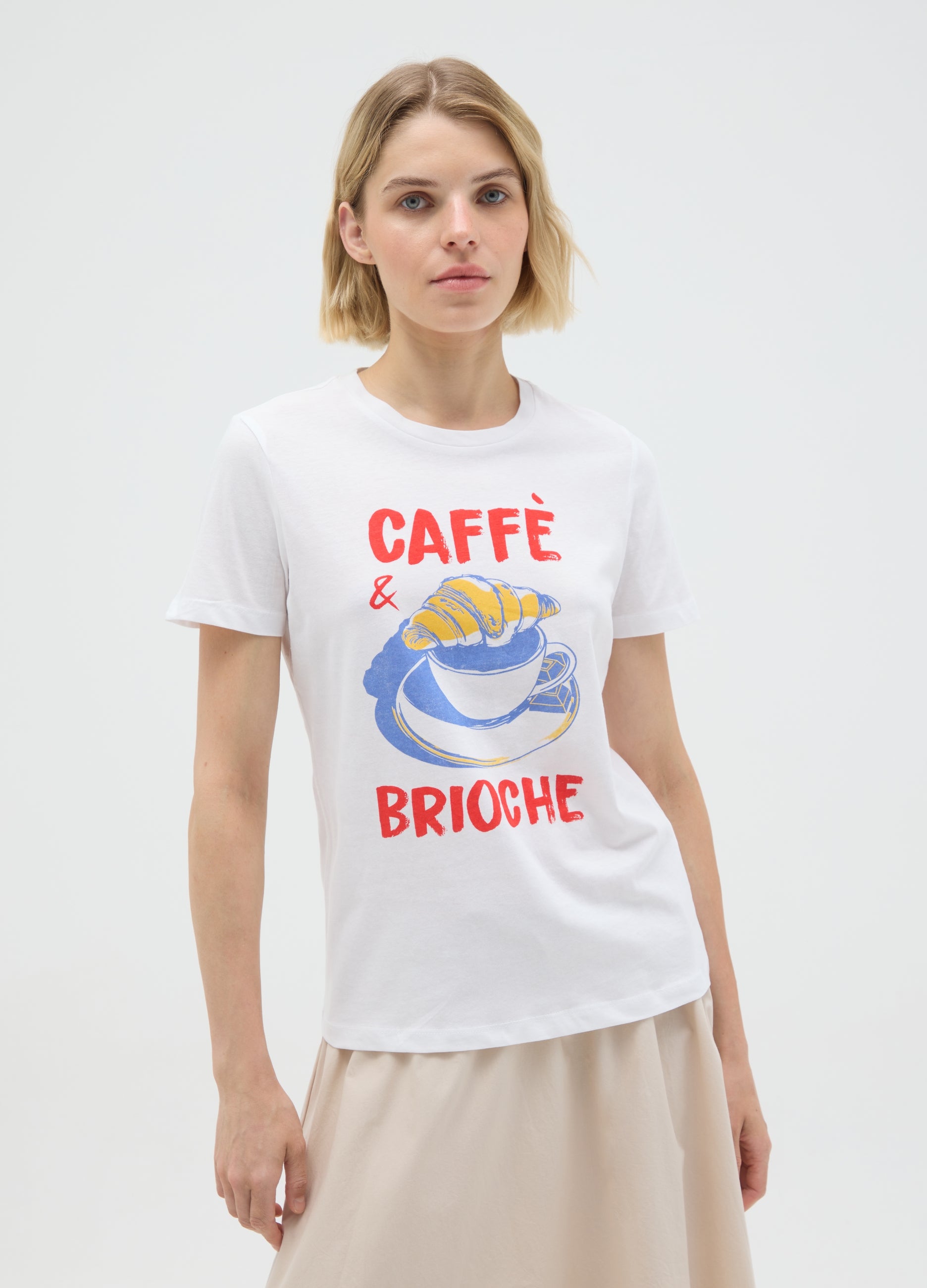 OVS White Pure Cotton T-Shirt, Regular Fit