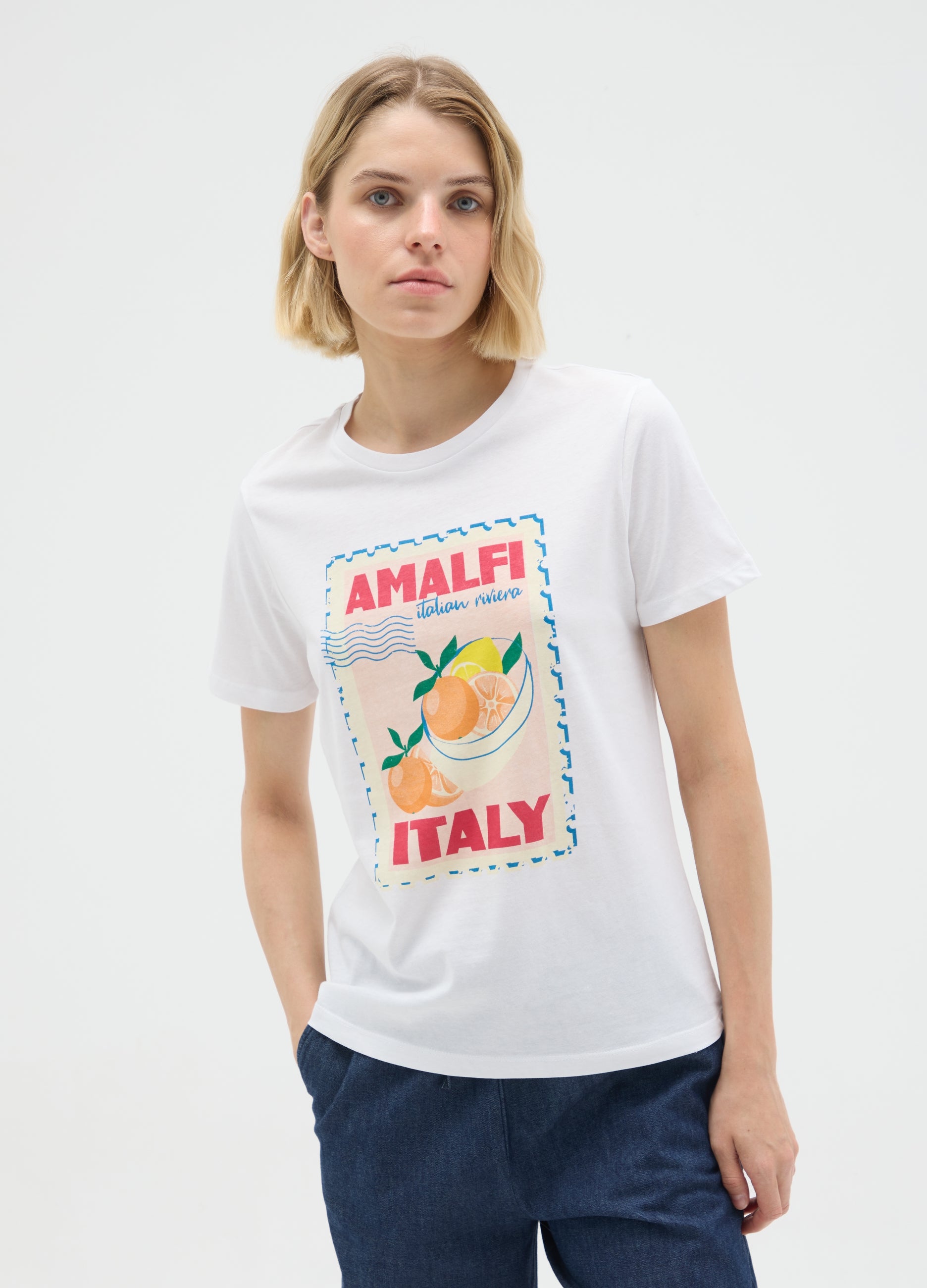 OVS White Pure Cotton Regular Fit T-Shirt