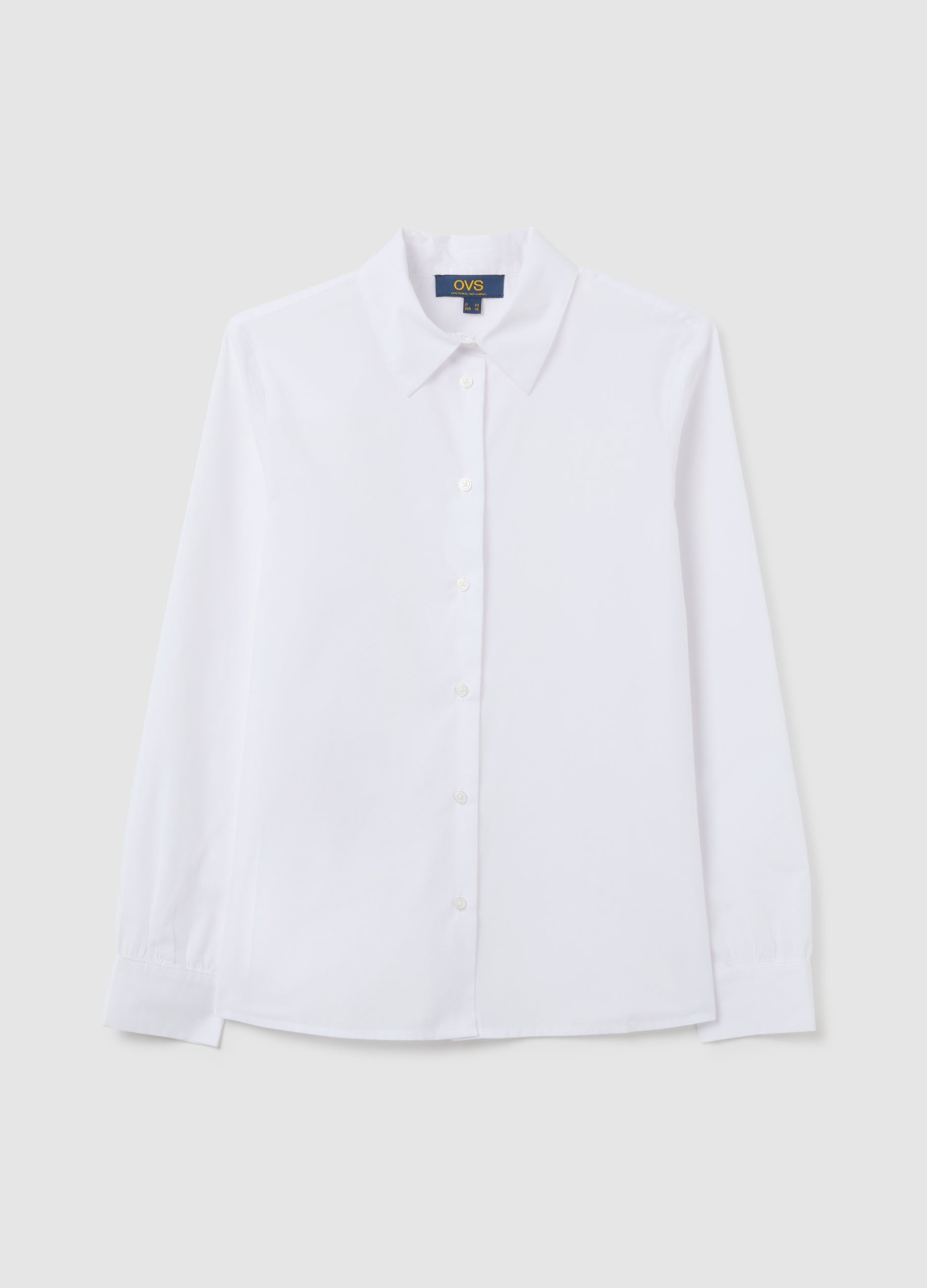OVS White Cotton Slim Fit Shirt