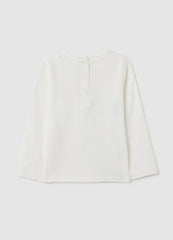 OVS White Girls' Stretch Cotton T-Shirt