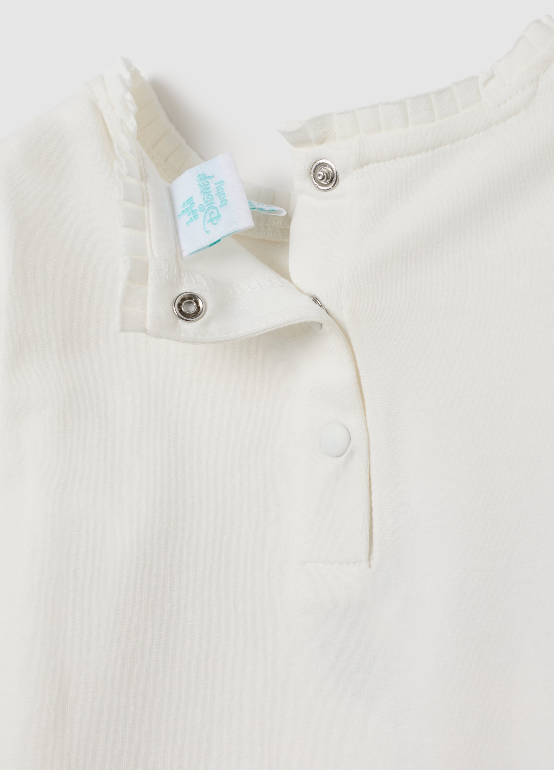 OVS White Girls' Stretch Cotton T-Shirt