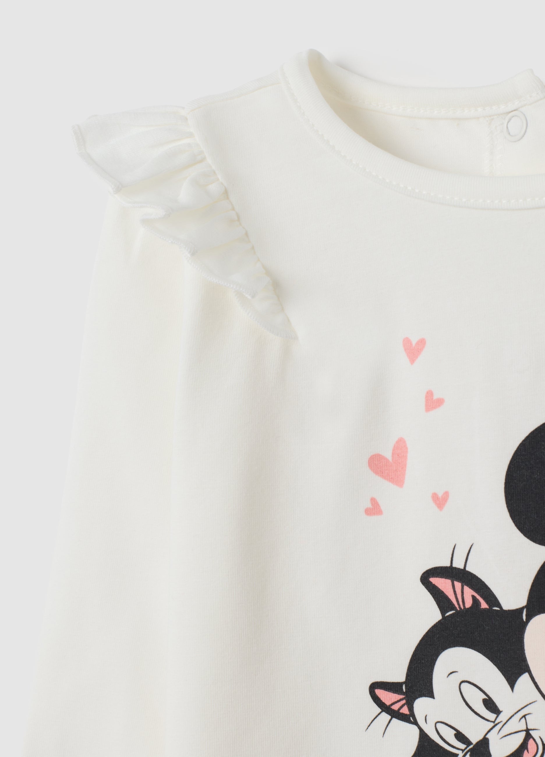 OVS White Regular Fit Cotton Girl'S Shirt With Frills