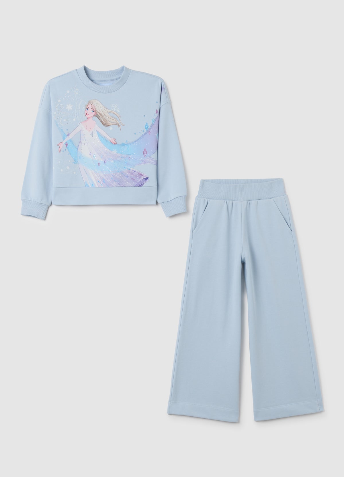 OVS Girls' Blue Cotton Blend Regular Fit Set