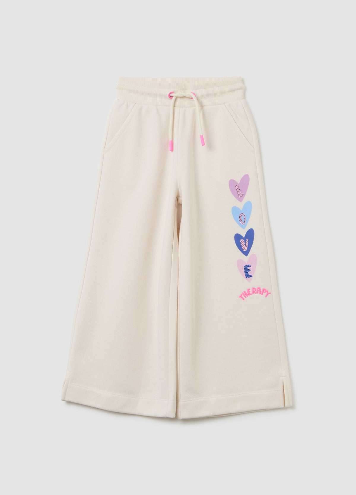 OVS Girls' Beige Cotton Blend Jogger Trousers