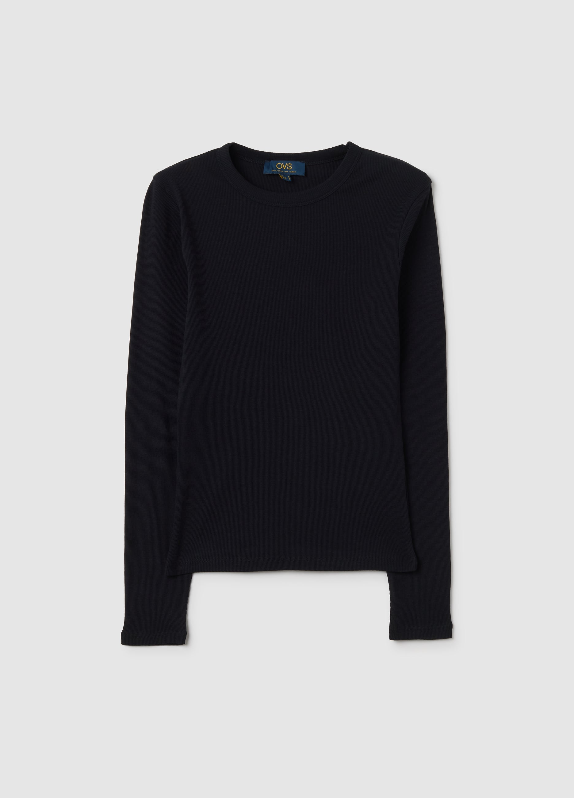 OVS Black Pure Cotton Regular Fit T-Shirt