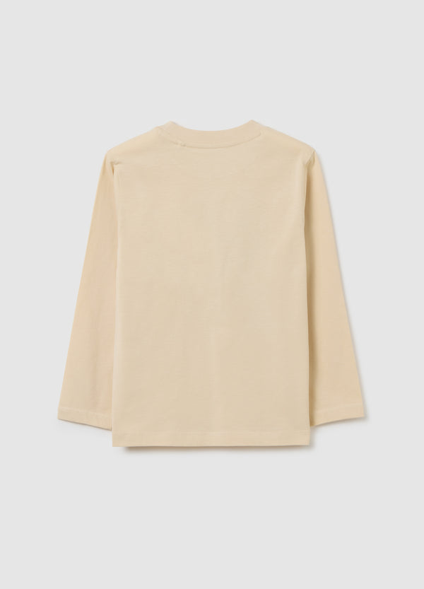 OVS Children'S Beige Pure Cotton Regular Fit T-Shirt