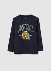 OVS Children'S T-Shirt In Pure Blue Cotton, Regular Fit