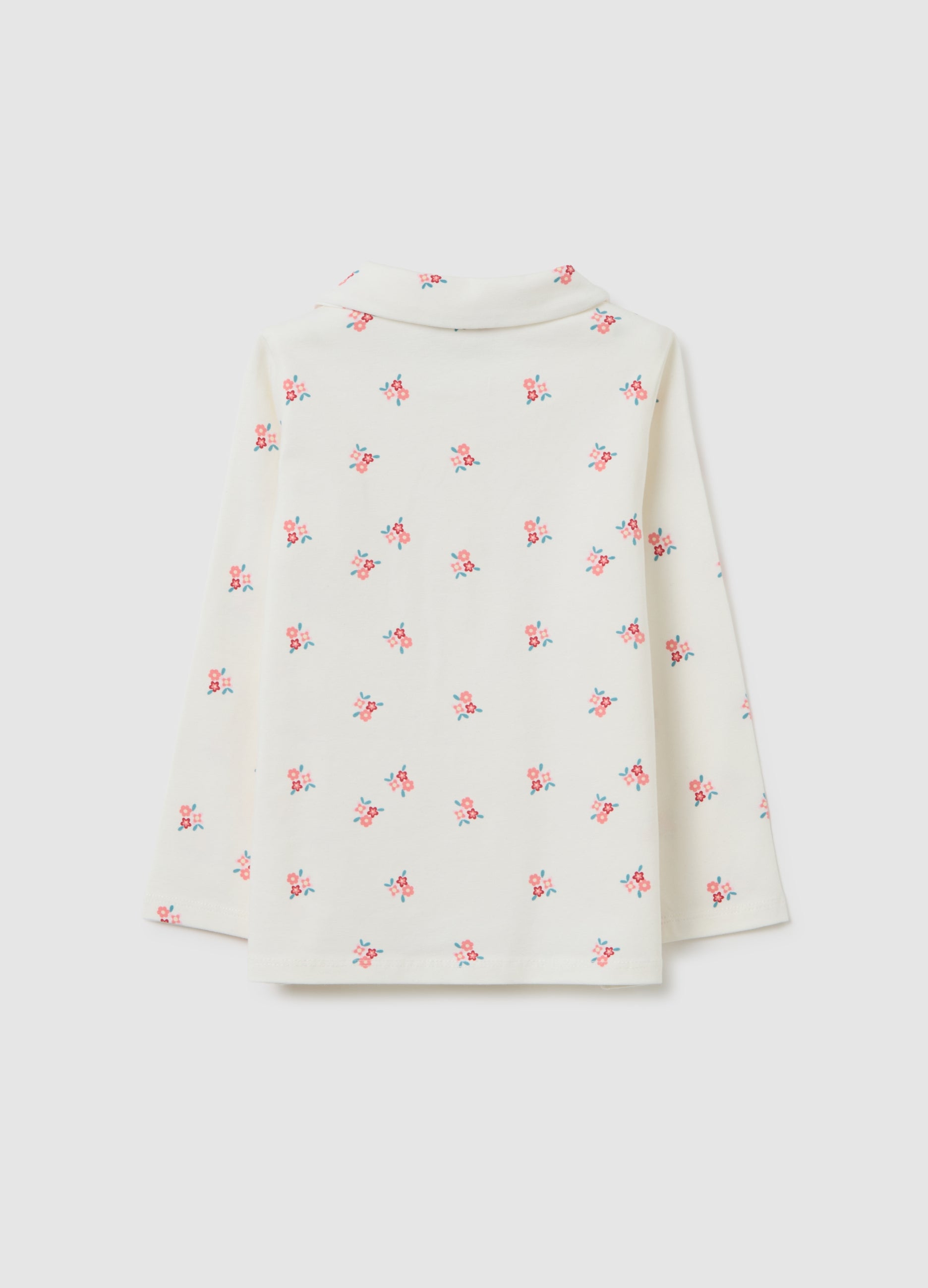 OVS Girls' White Stretch Cotton Polo Regular Fit