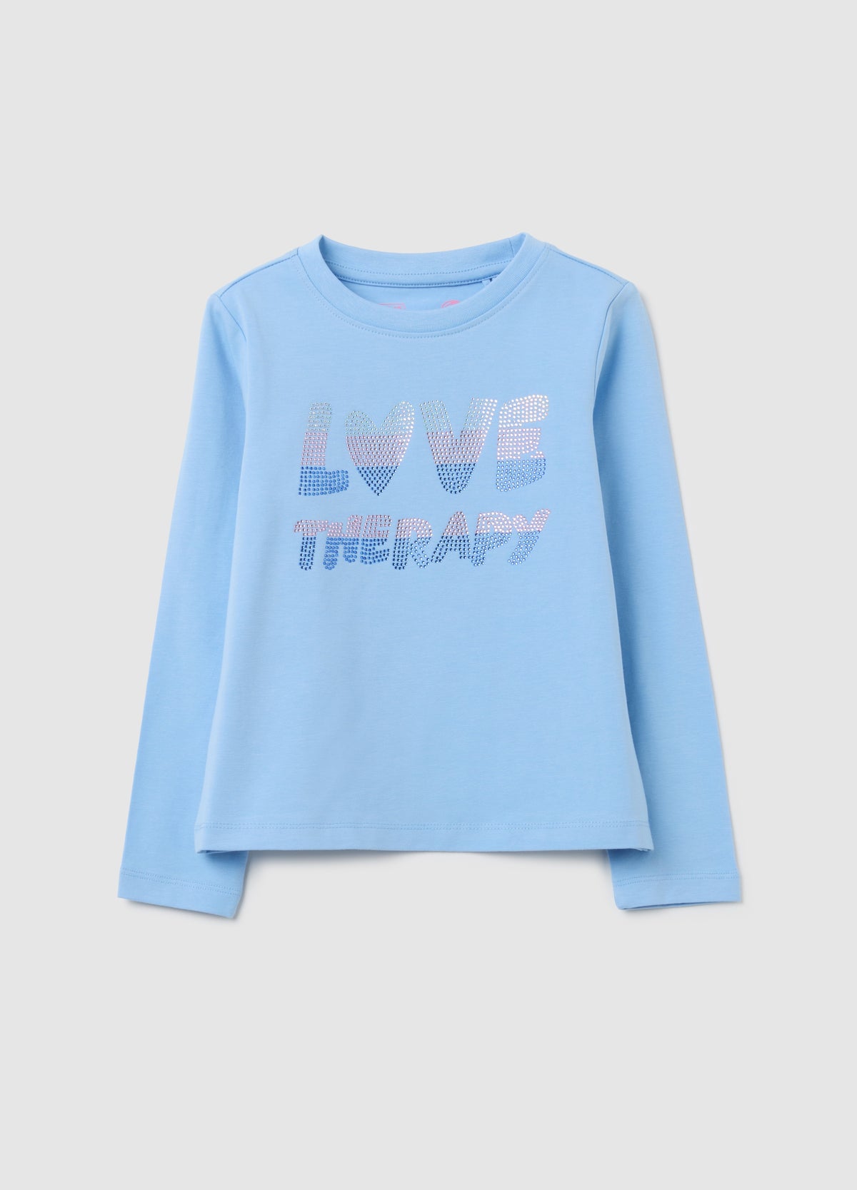 OVS Girl'S Blue Stretch Cotton Top Regular Fit