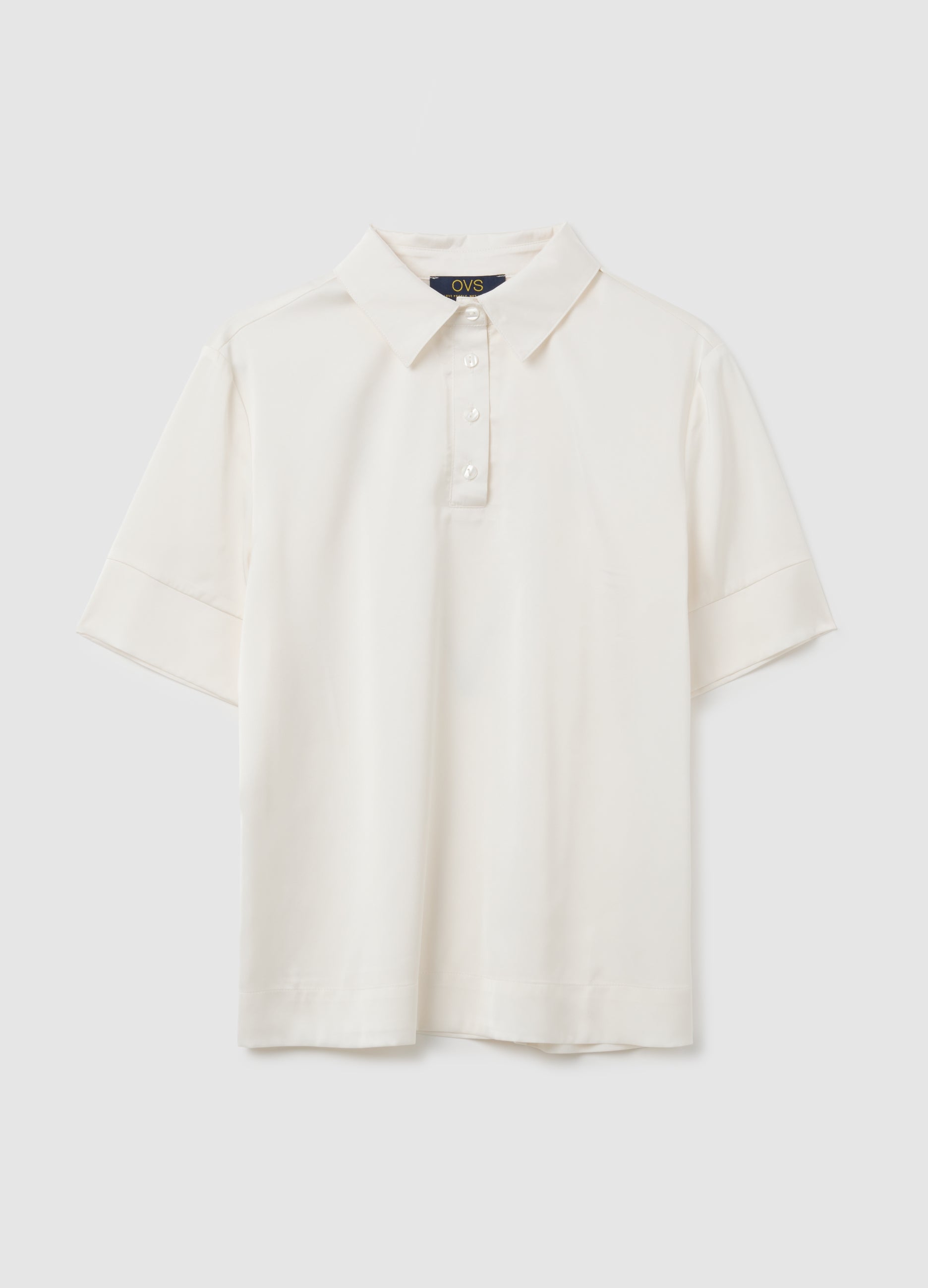OVS White Stretch Fabric Shirt Regular Fit
