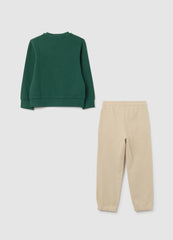 OVS Green Regular Fit Pure Cotton Kids Set