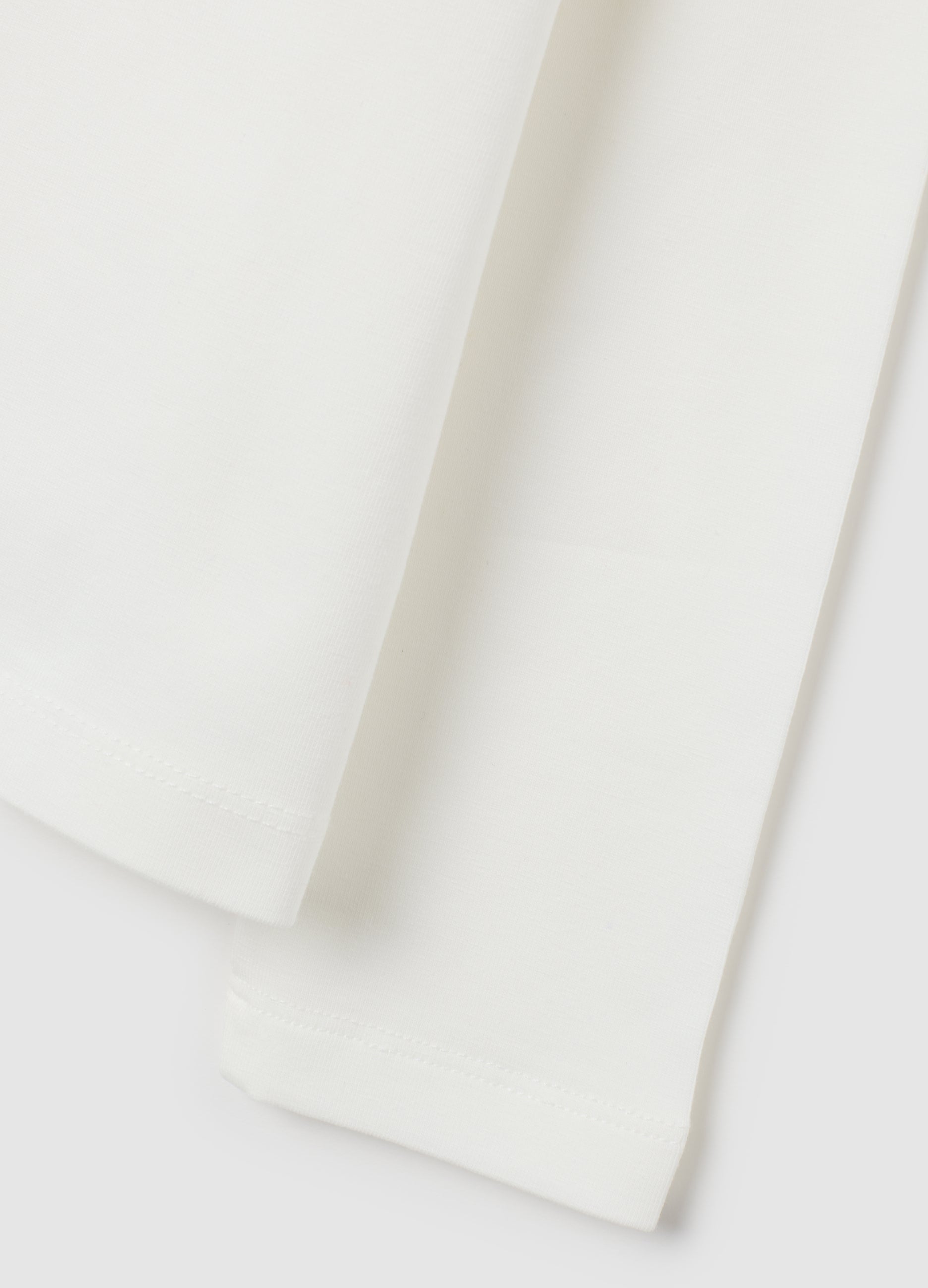 OVS Girls' White Stretch Cotton T-Shirt Regular Fit