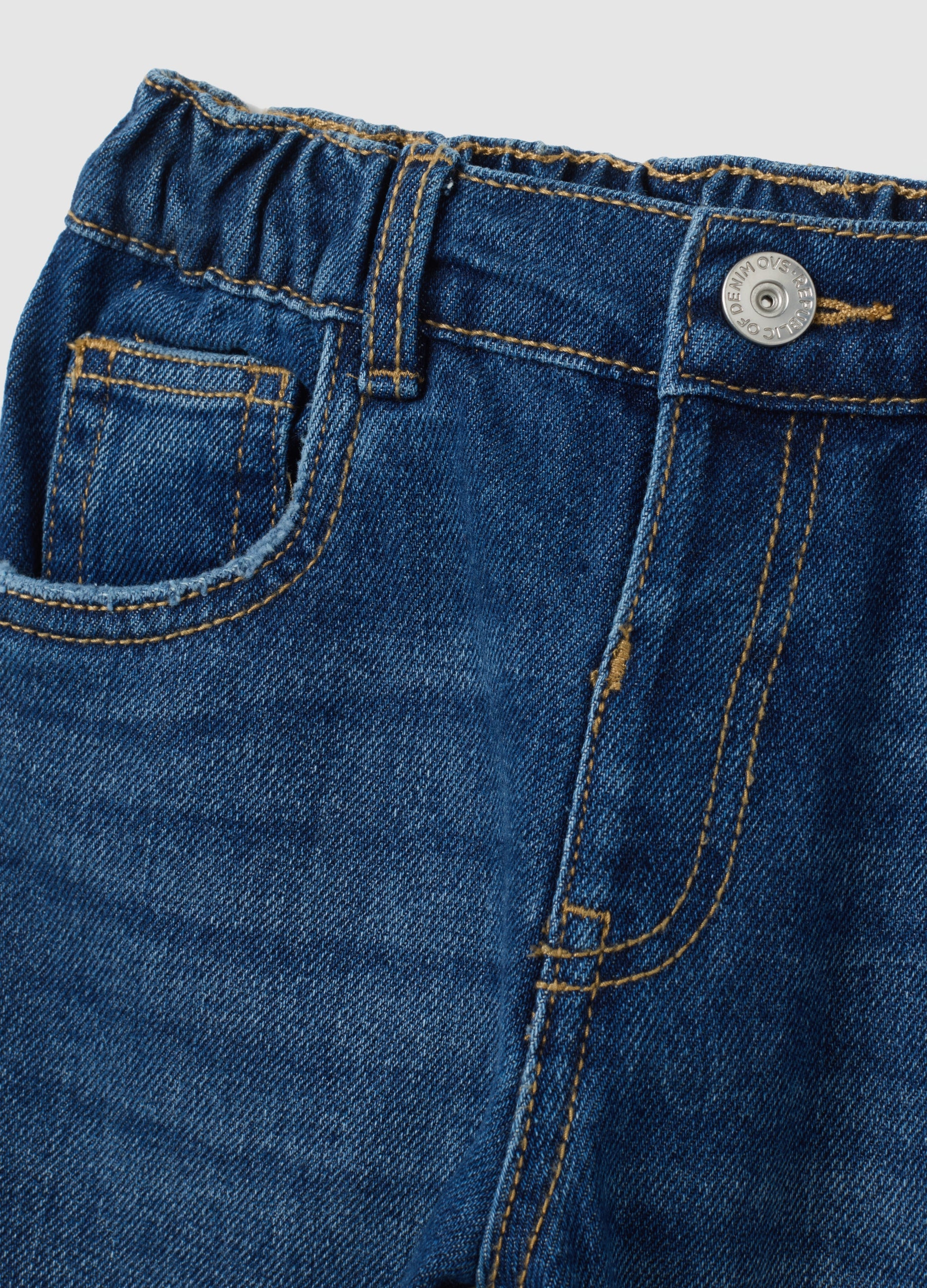 OVS Children'S Blue Cotton Blend Loose Fit Jeans