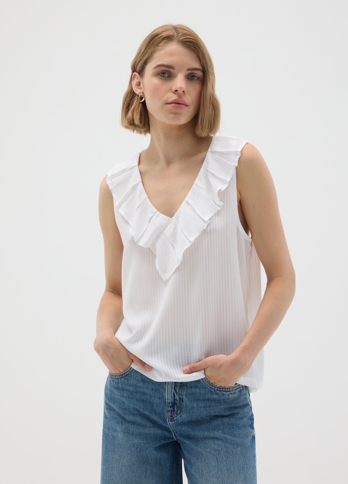OVS White Pure Viscose Oversized Blouse