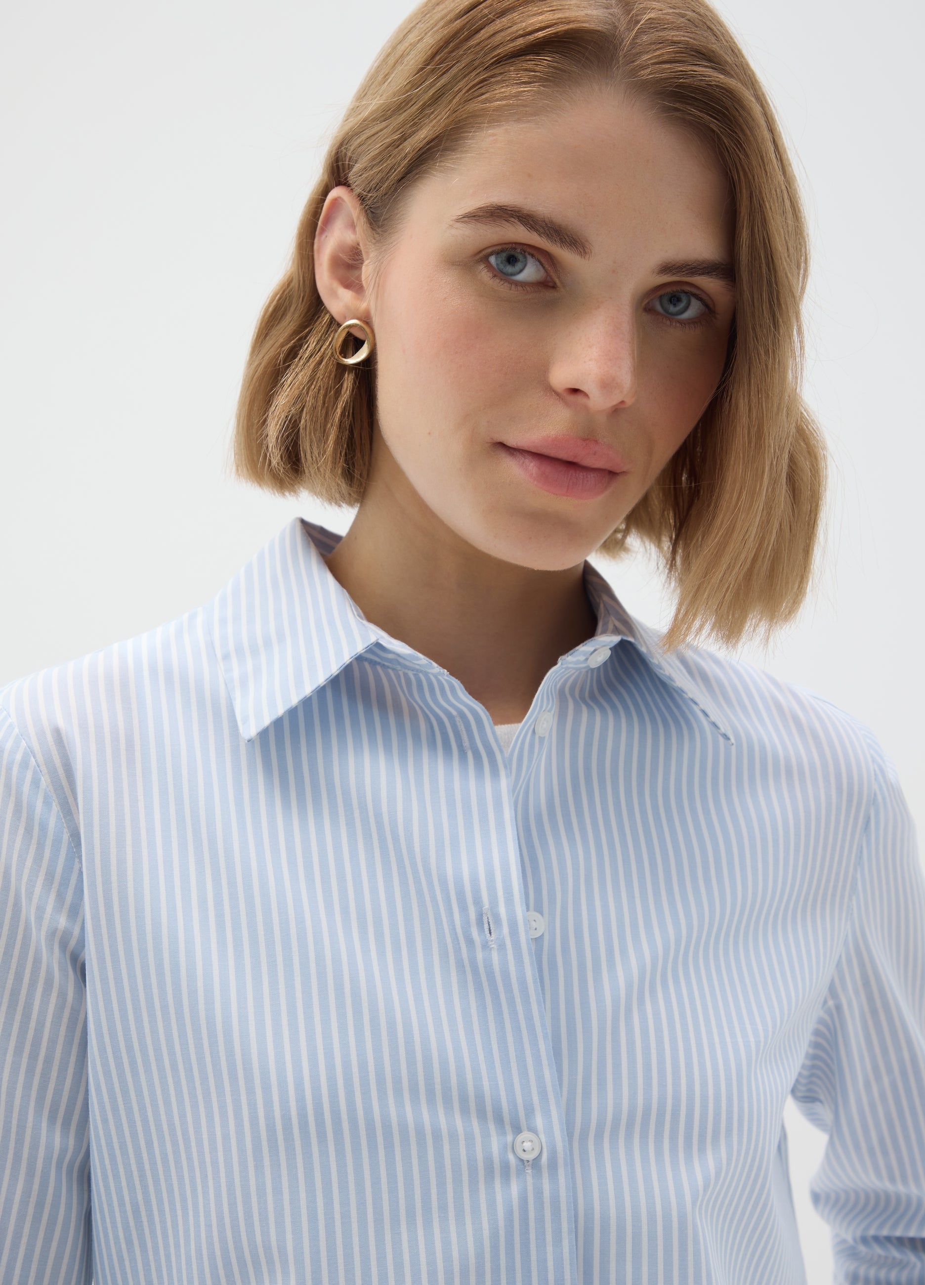 OVS Multicolour Cotton Blend Slim Fit Shirt