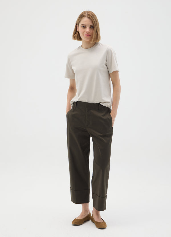 OVS Brown Regular Fit Stretch Cotton Trousers