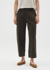 OVS Brown Regular Fit Stretch Cotton Trousers