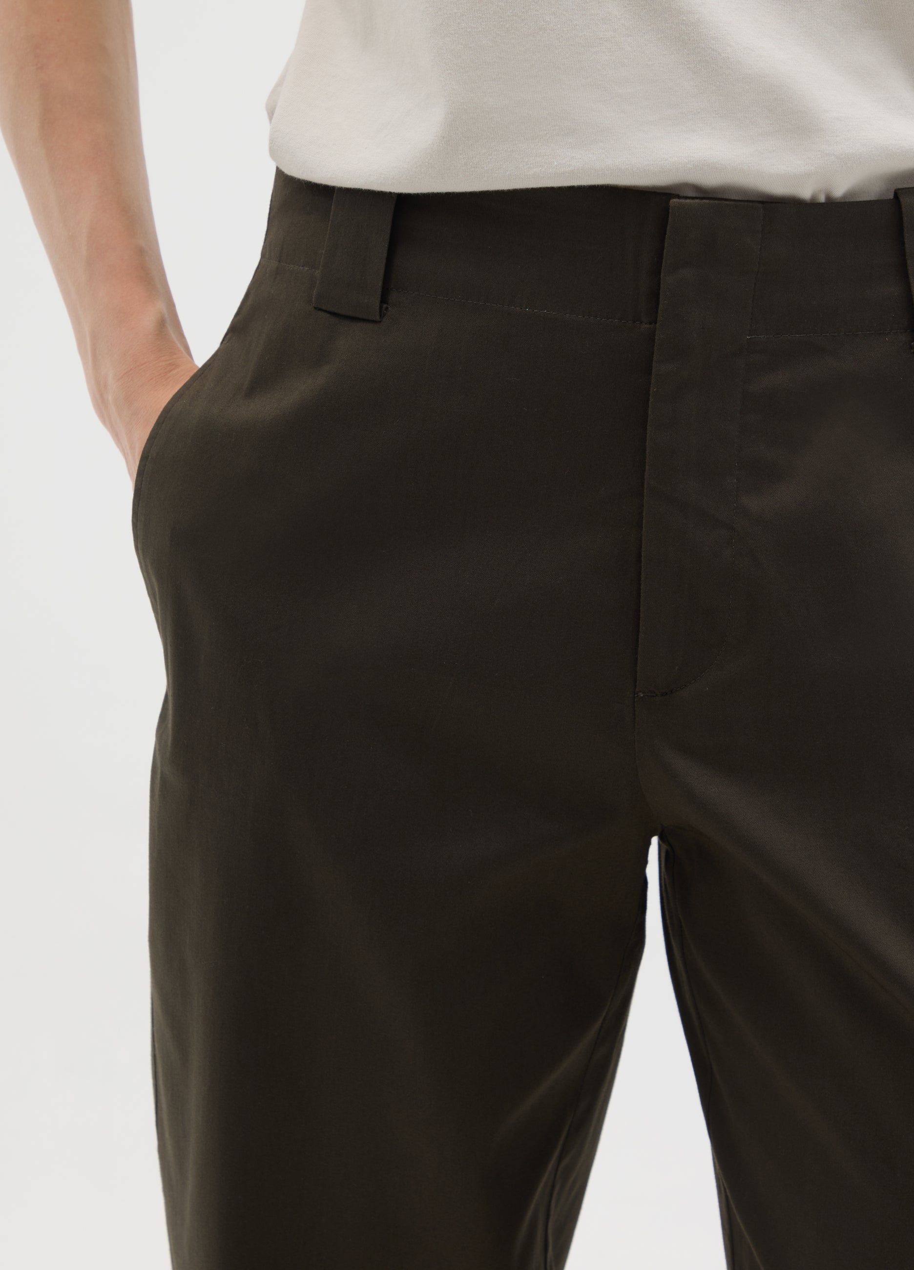 OVS Brown Regular Fit Stretch Cotton Trousers