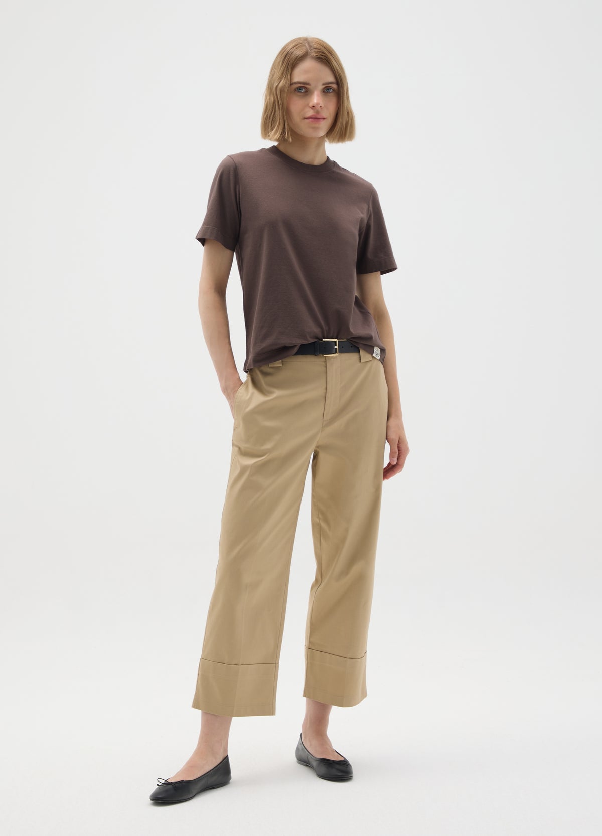 OVS Beige Cotton Trousers Regular Fit