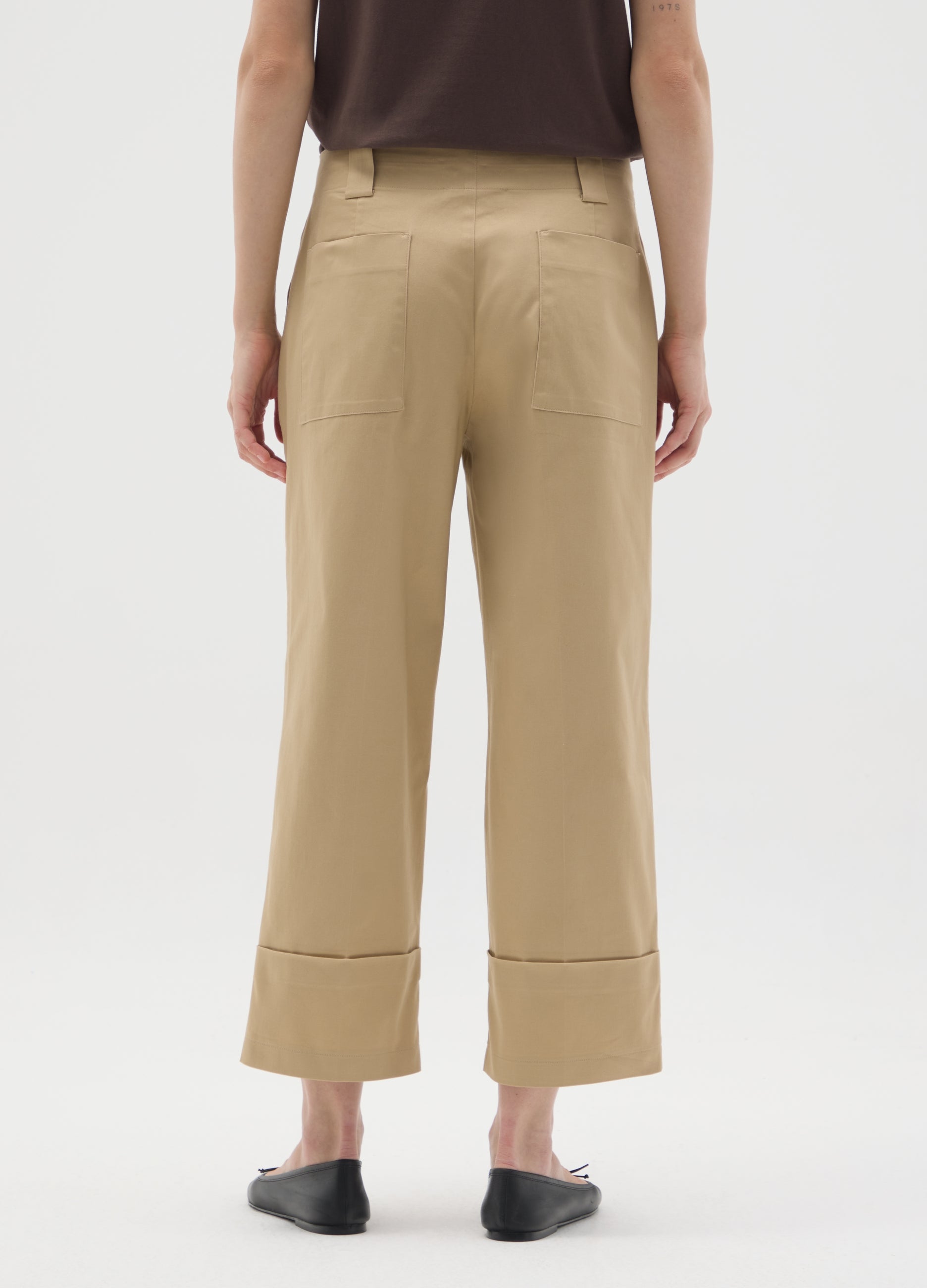 OVS Beige Cotton Trousers Regular Fit