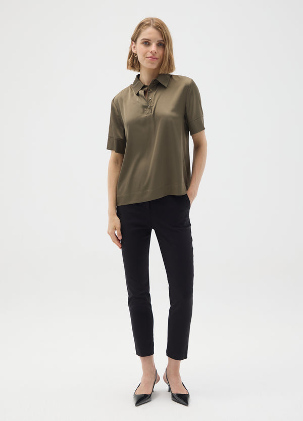 OVS Brown Satin Regular Fit Shirt