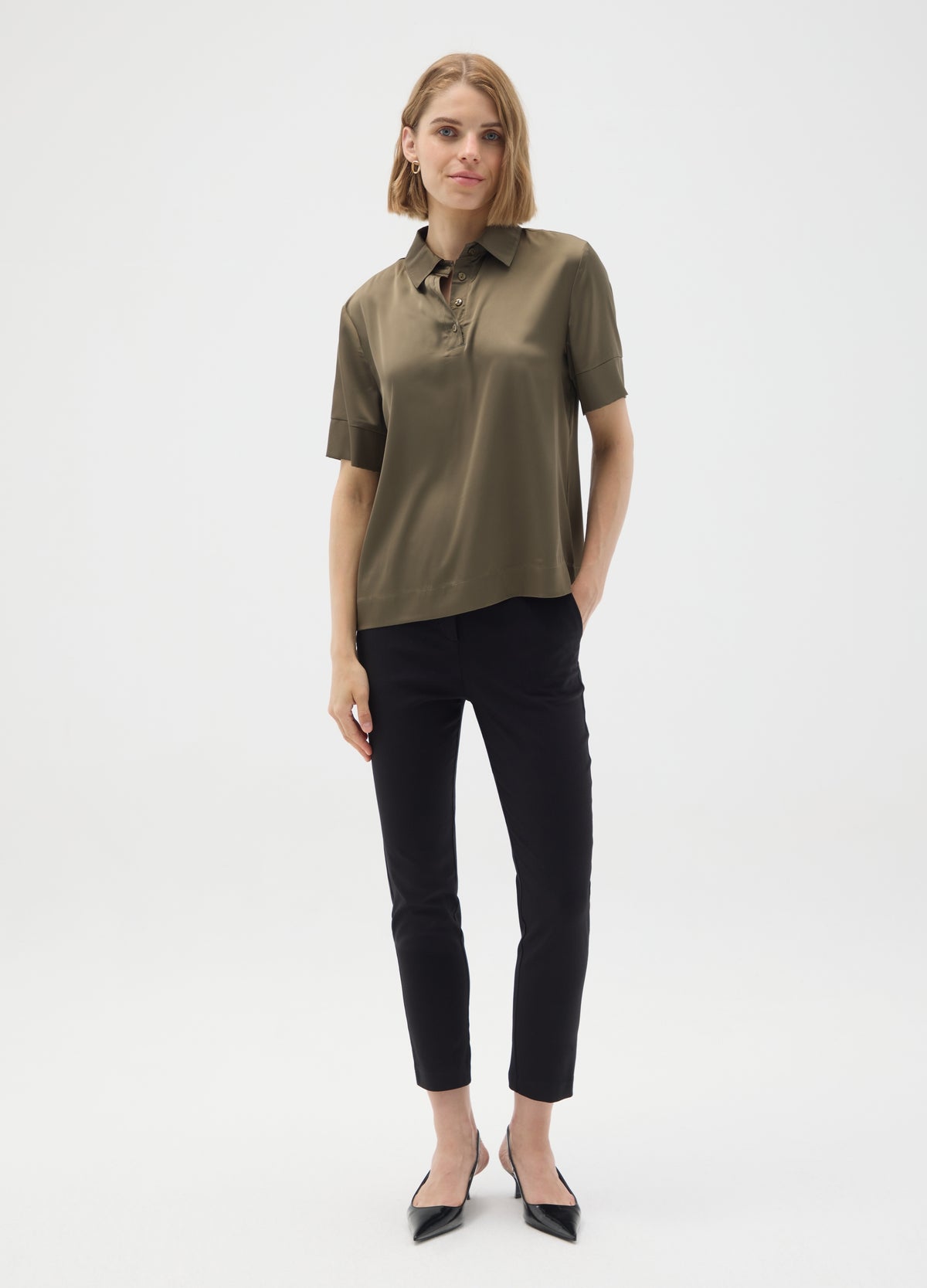 OVS Brown Satin Regular Fit Shirt