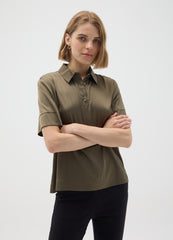 OVS Brown Satin Regular Fit Shirt