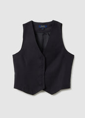 OVS Black Viscose Blend Slim Fit Waistcoat