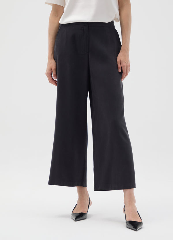 OVS Black Viscose Wide Leg Culotte Trousers