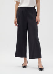 OVS Black Viscose Wide Leg Culotte Trousers