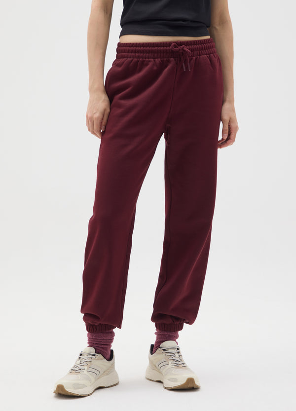 OVS Red Cotton Blend Trousers With Regular Fit