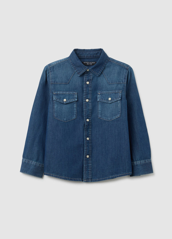 OVS Kids' Regular Fit Pure Cotton Denim Shirt