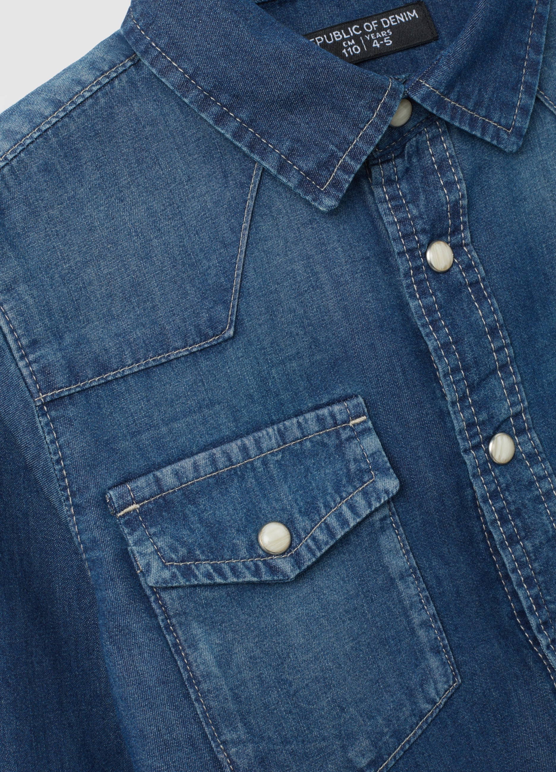 OVS Kids' Regular Fit Pure Cotton Denim Shirt