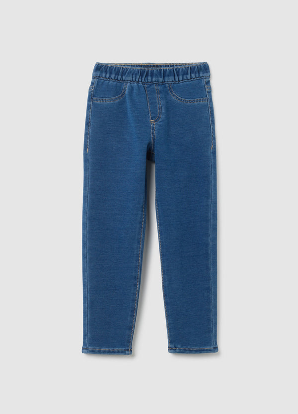 OVS Girls' Blue Cotton Blend Skinny Jeggings