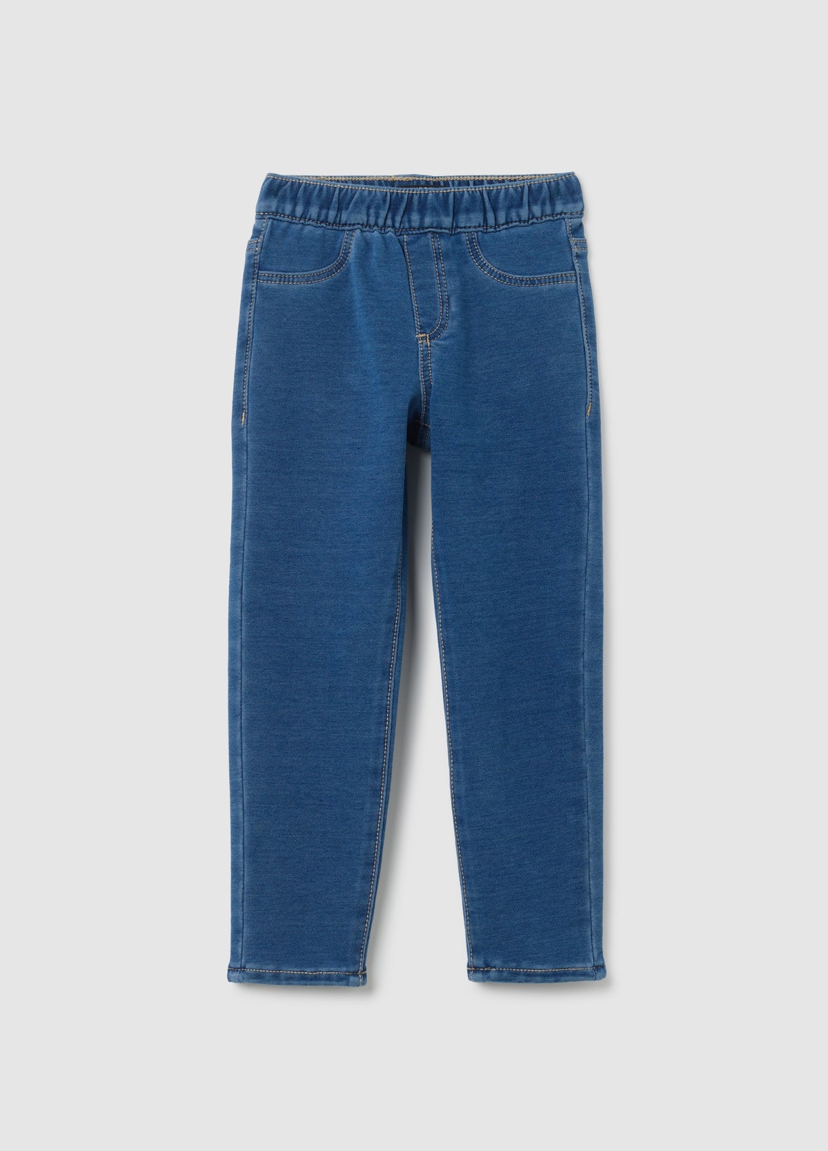 OVS Girls' Blue Cotton Blend Skinny Jeggings