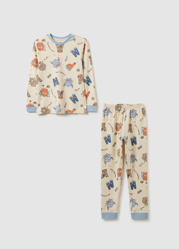 OVS Children'S Beige Pure Cotton Pyjamas Regular Fit