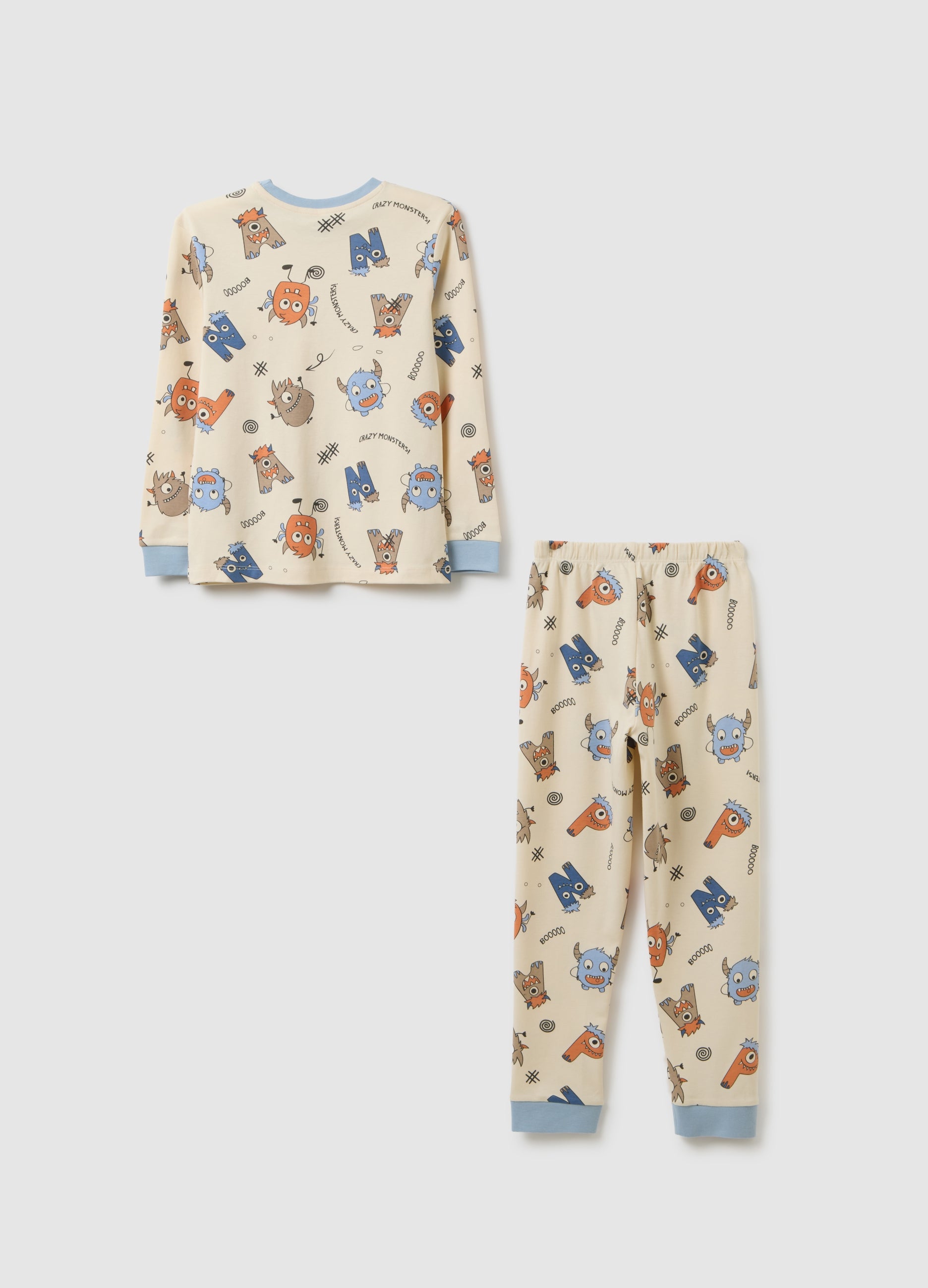 OVS Children'S Beige Pure Cotton Pyjamas Regular Fit