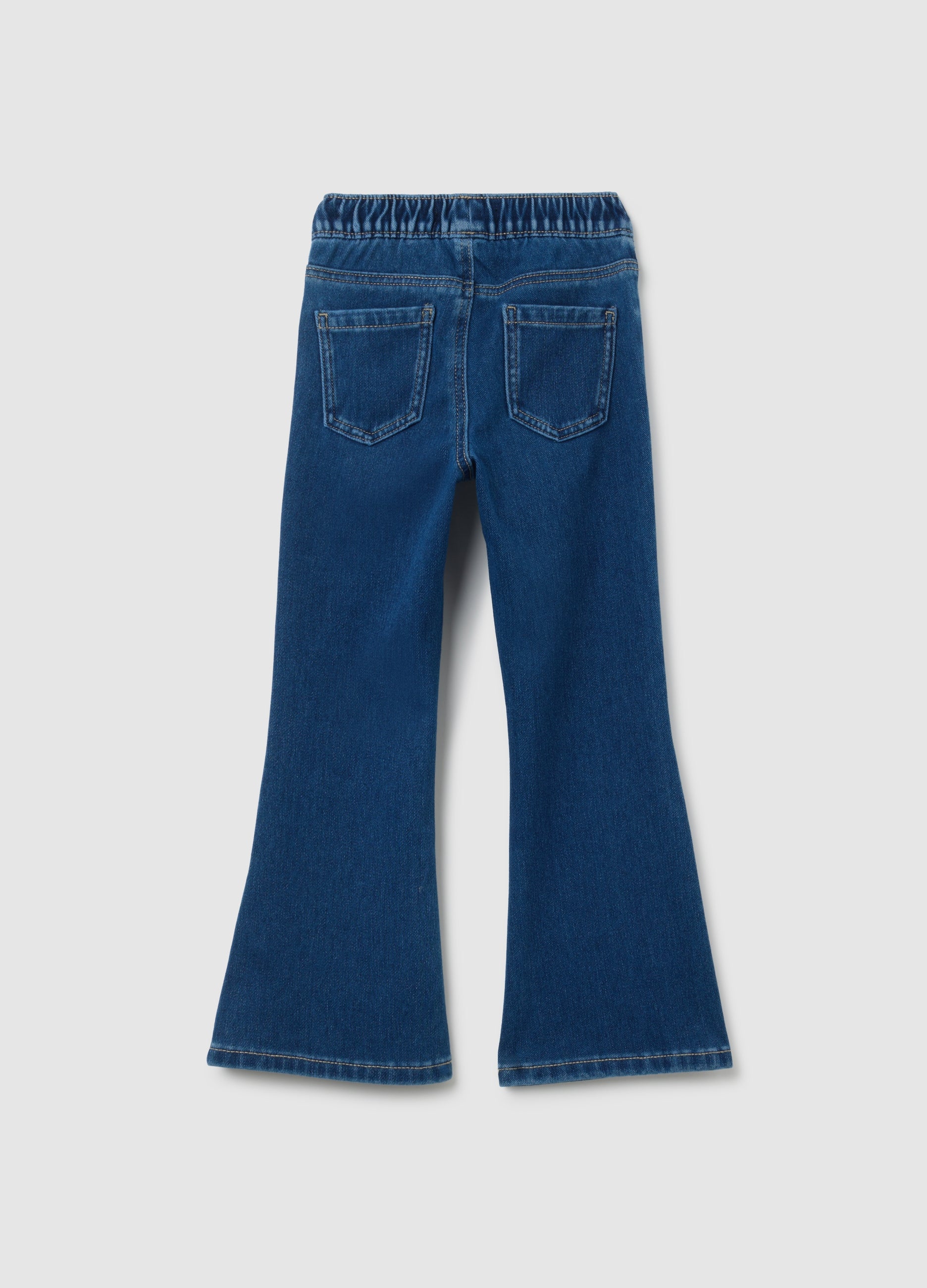 OVS Girls' Blue Flare Cotton Blend Jeggings