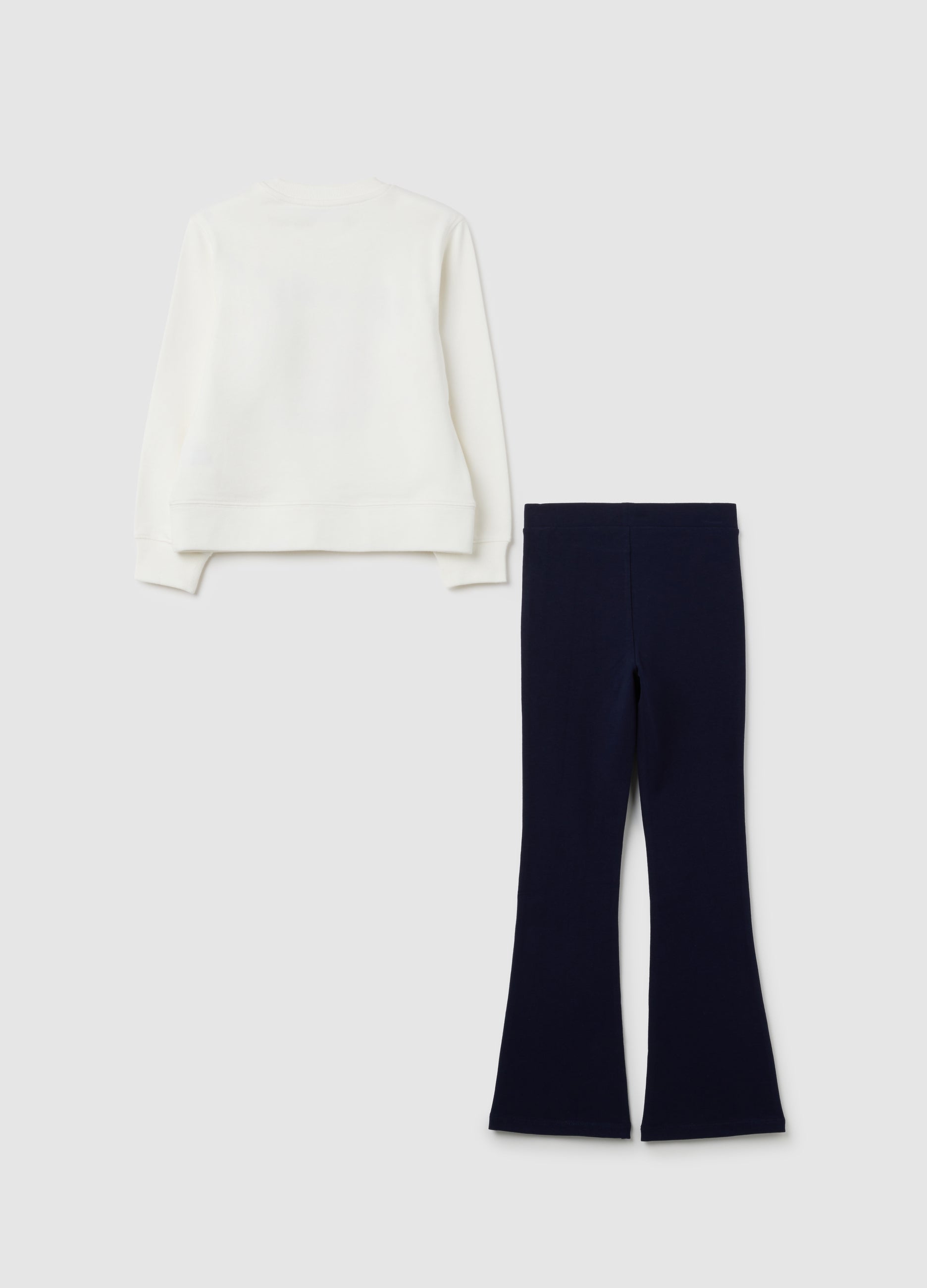 OVS White And Blue Stretch Cotton Regular Fit Girls' Outfit