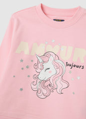 OVS Girls' Stretch Cotton Pink Set