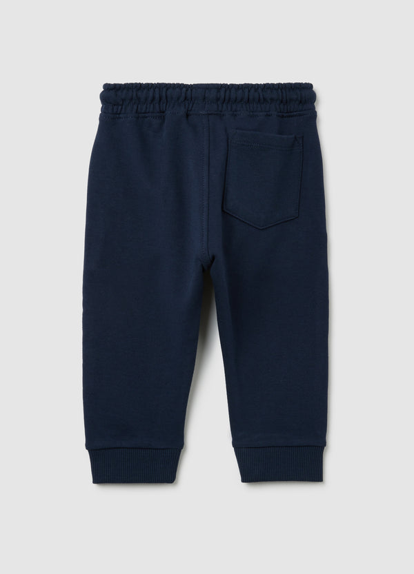 OVS Blue Newborn Cotton Trousers With Regular Fit