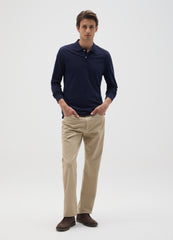 OVS Men'S Regular Fit Blue Cotton Polo Shirt