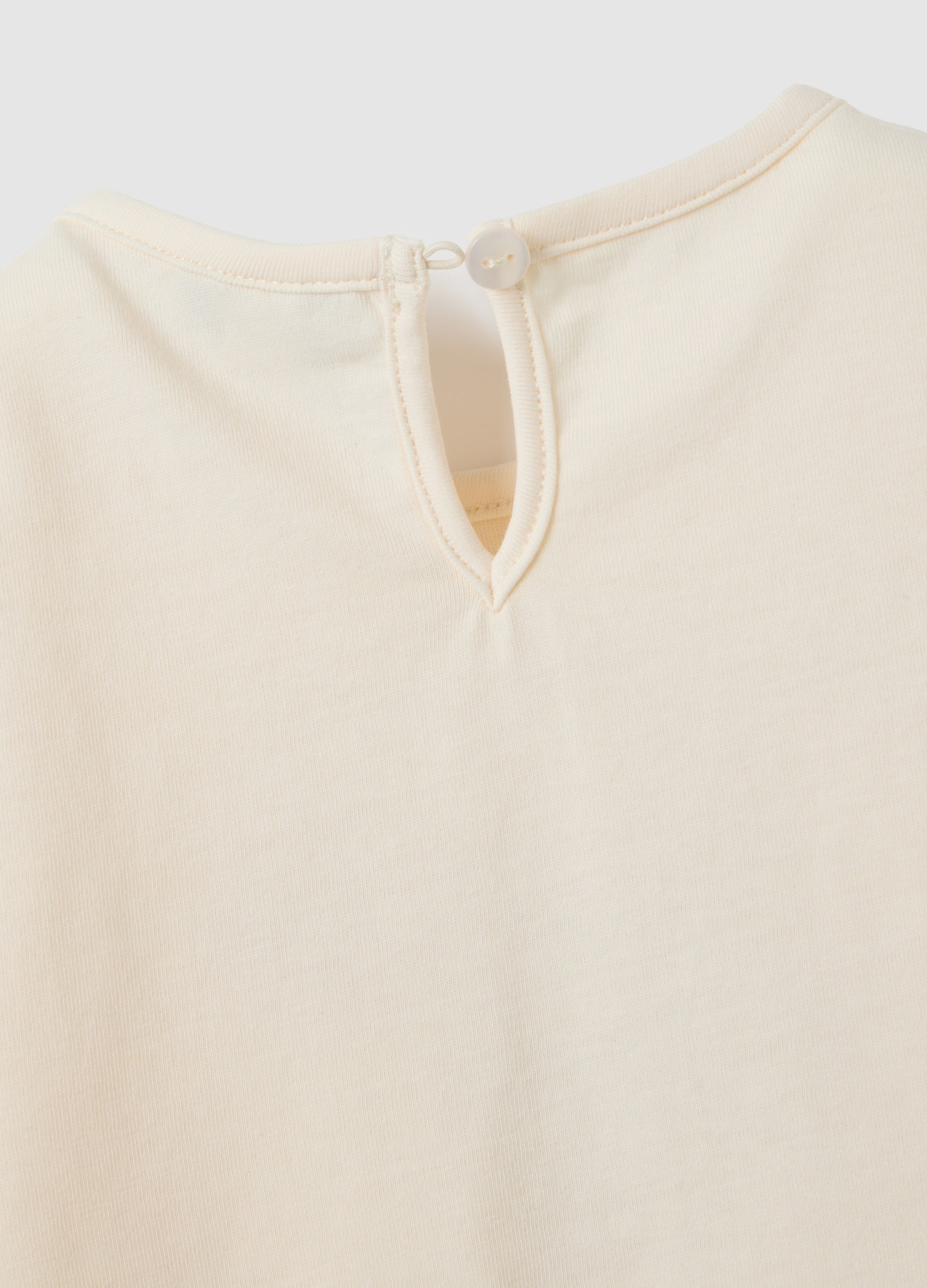 OVS Regular Fit Beige Cotton Baby Girl T-Shirt