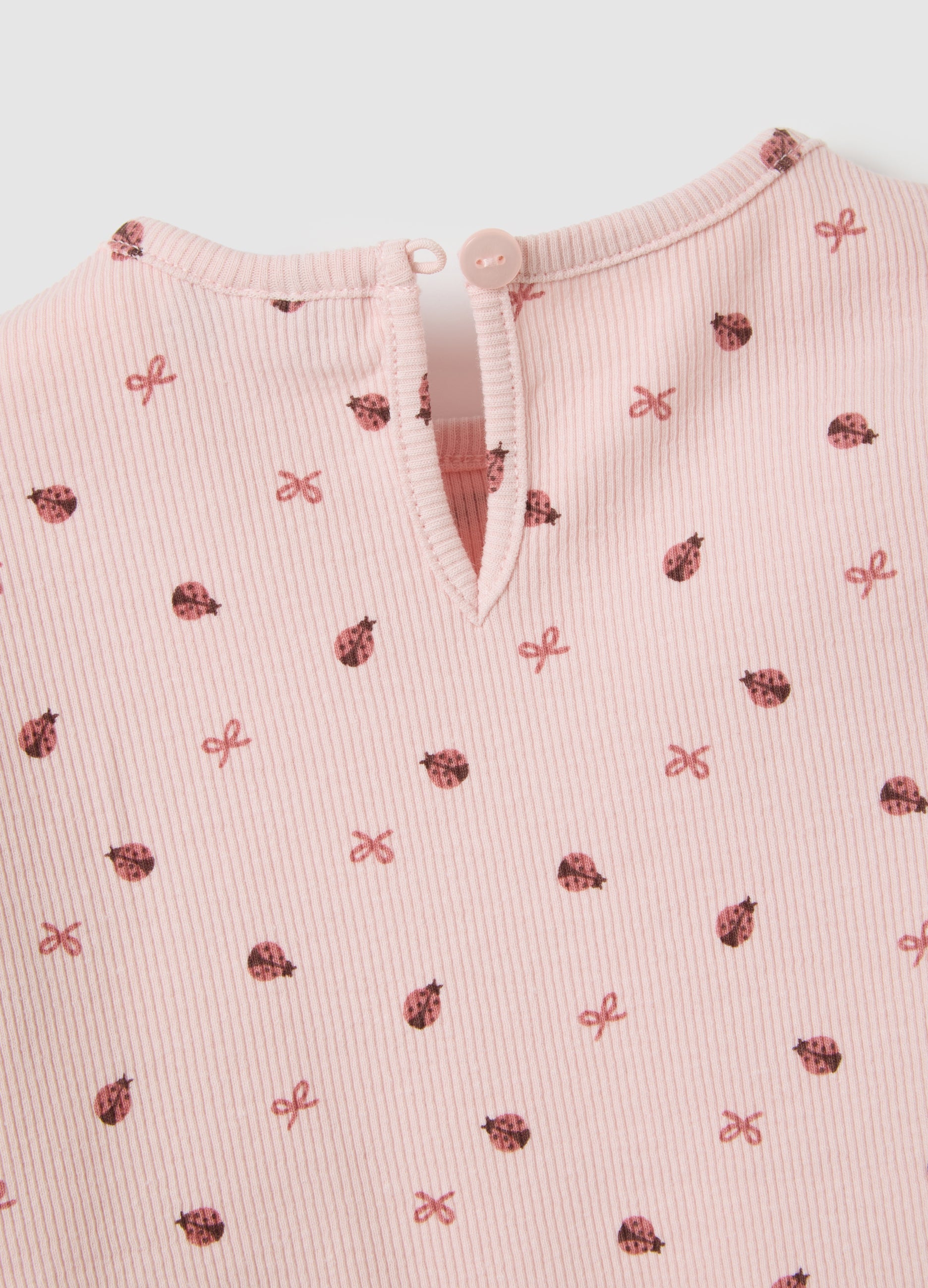 OVS Girls' Pink Stretch Cotton Regular Fit T-Shirt
