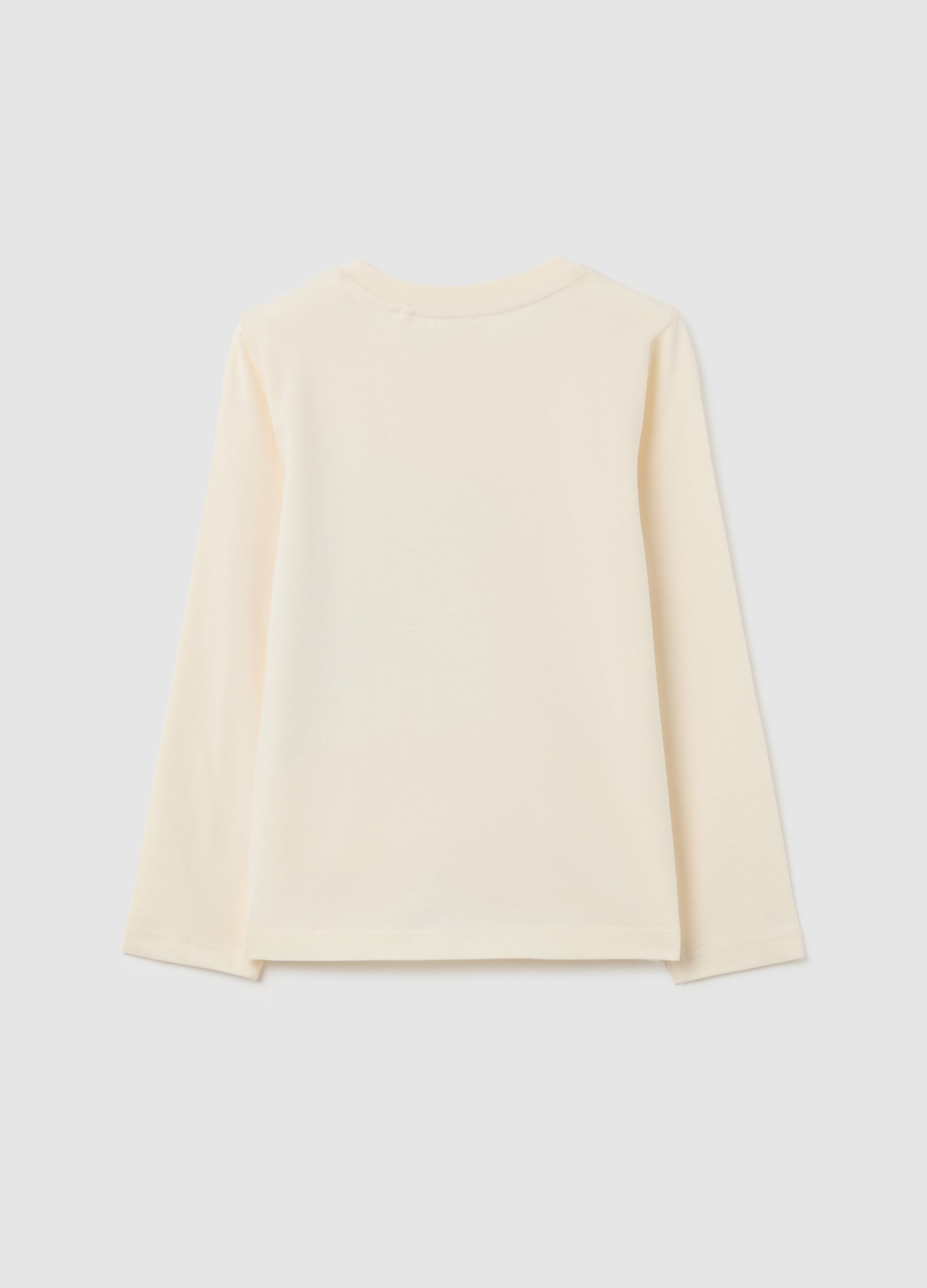 OVS Beige Girls' T-Shirt In Pure Cotton, Regular Fit