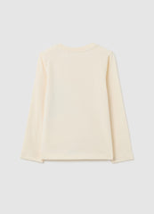 OVS Beige Girls' T-Shirt In Pure Cotton, Regular Fit