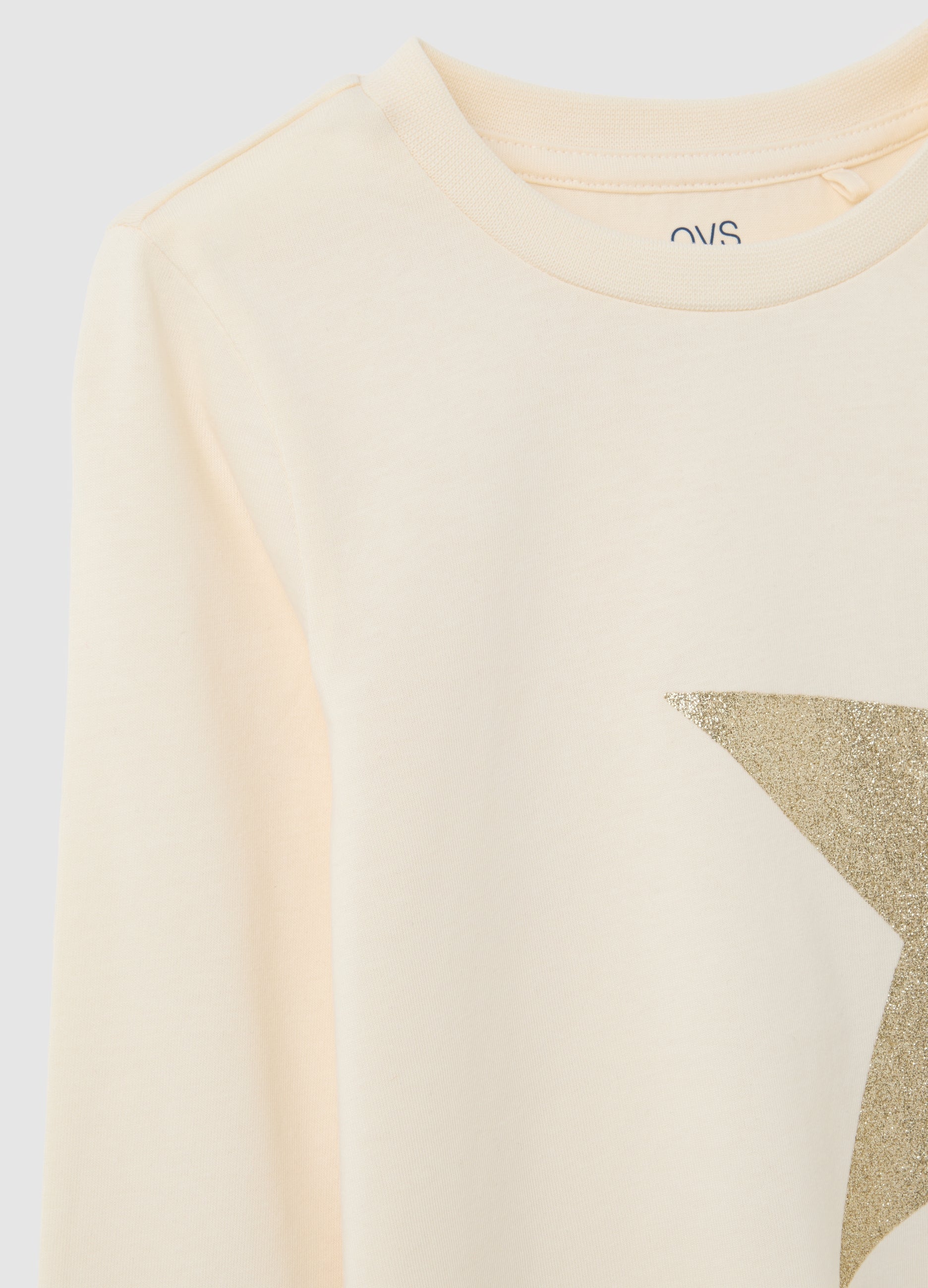 OVS Beige Girls' T-Shirt In Pure Cotton, Regular Fit