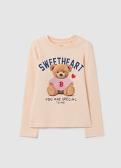 OVS Girls' Beige Cotton Regular Fit Sweater