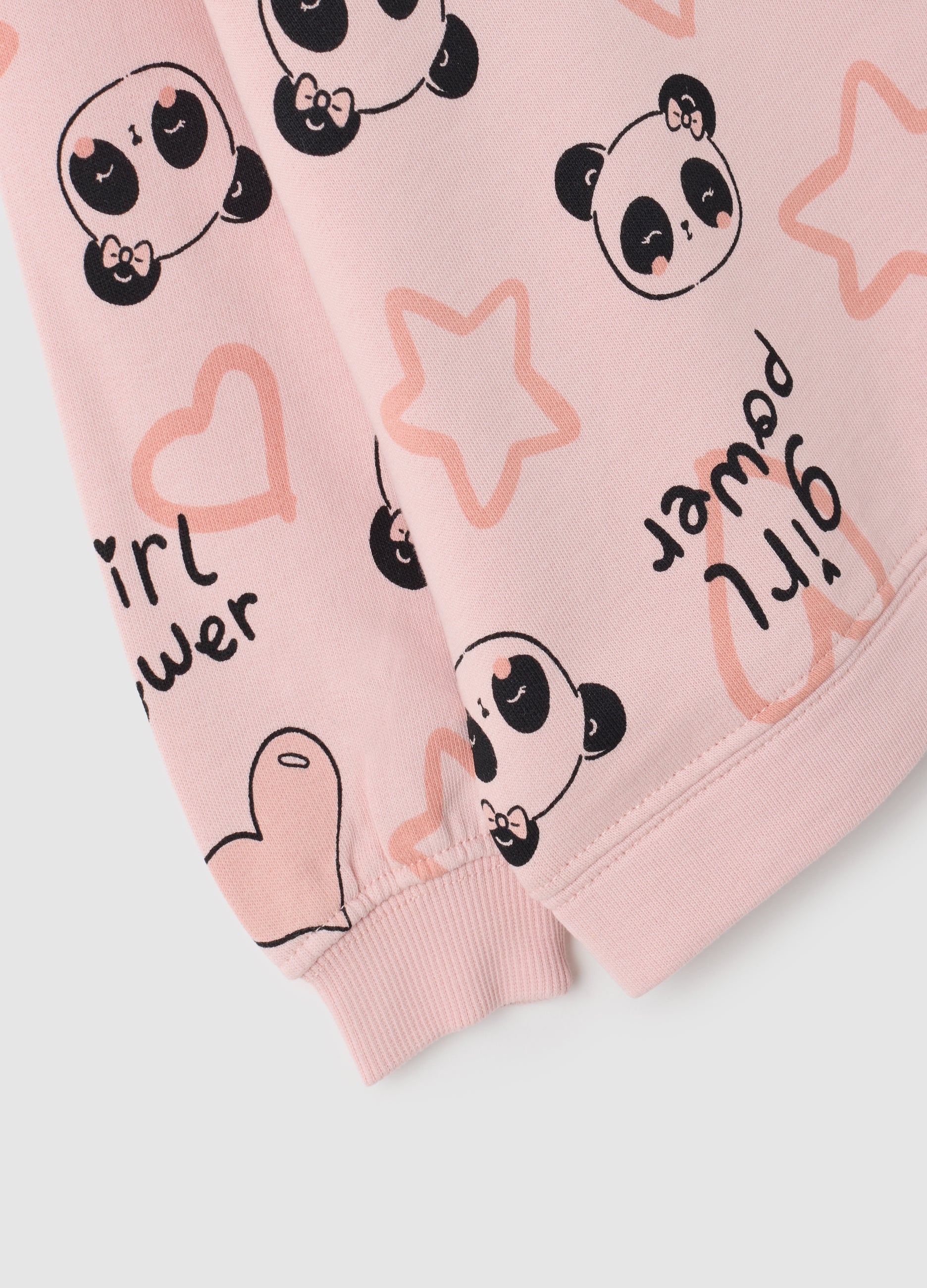 OVS Girls' Pink Pure Cotton Regular Fit Sweatshirt With Print